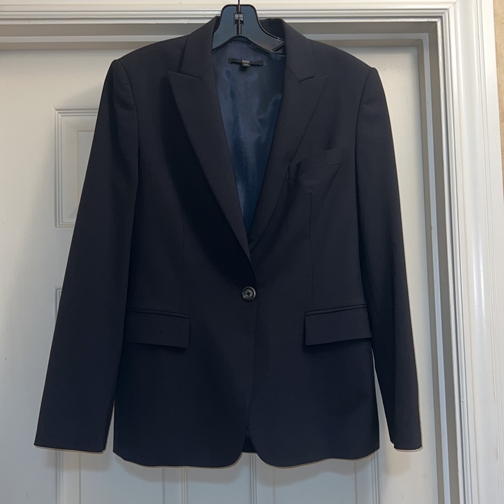 Navy BOSS regular fit suit jacket, Women’s